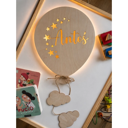 Lampka z imieniem dziecka LED Balon